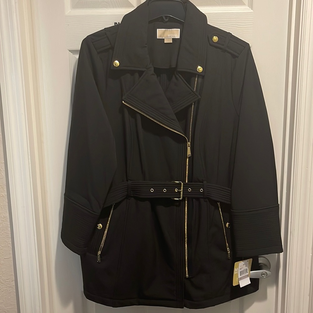 Michael Kors Black Water Resistant Jacket size 1X NWT zipper enclosure 4 pocket